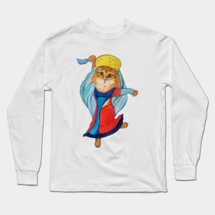 Dancing Kitty in the Traditional Dress Long Sleeve T-Shirt